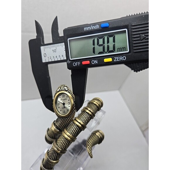 Kenneth Jay Lane Snake Bracelet Watch Brass Tone Quartz New Battery Wrap Cuff main image 9